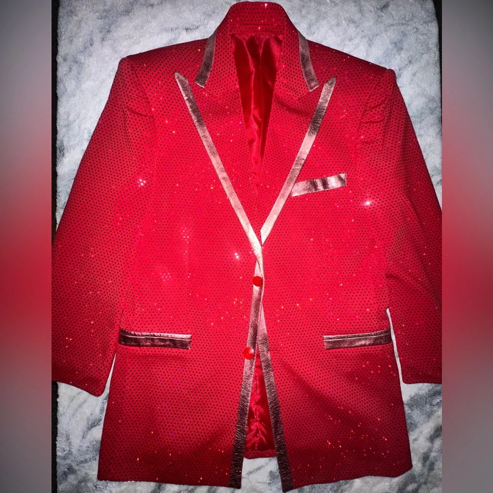 Red Sparkly Performance Jacket - Picture 1 of 4